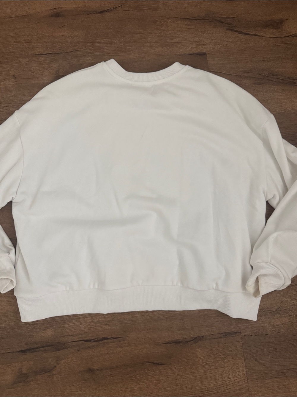 QUEEN OF SPARKLES White Sweatshirt with Gold Sequin Football - Picture 3 of 3